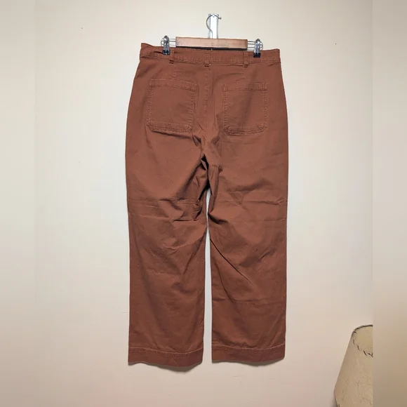 Old Navy 12 Tall High Rise Wide Leg Rust Pants Stretch - Picture 6 of 7